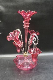 VICTORIAN CRANBERRY GLASS EPER