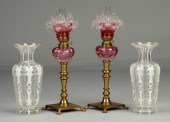 Victorian Cranberry Peg LampsF