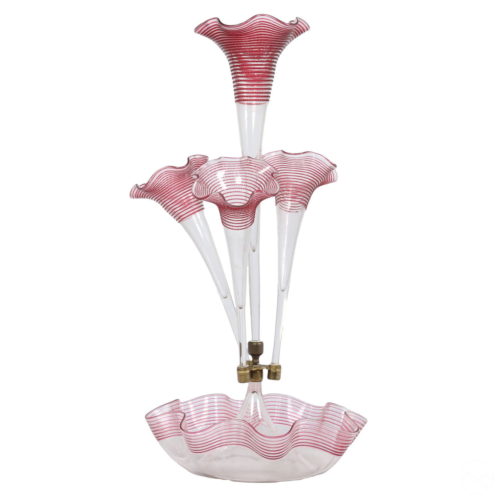 VICTORIAN CRANBERRY SWIRL ART GLASS