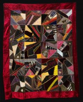 VICTORIAN CRAZY QUILT 57"W X 7