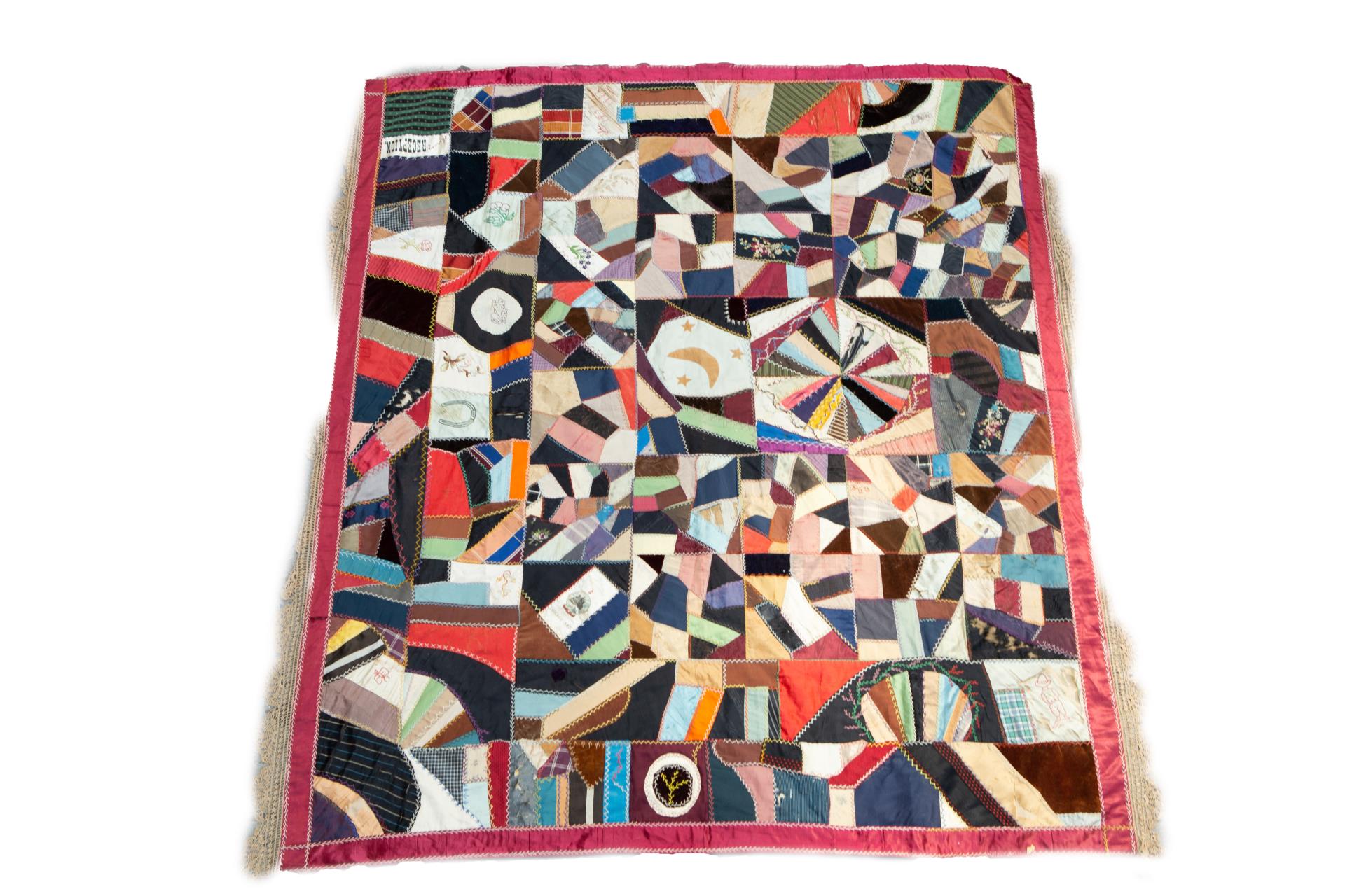 VICTORIAN CRAZY QUILT COVERLET