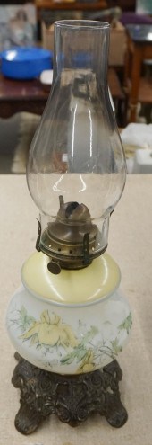 VICTORIAN DECORATED GLASS KERO