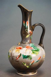 VICTORIAN DECORATED MILK GLASS