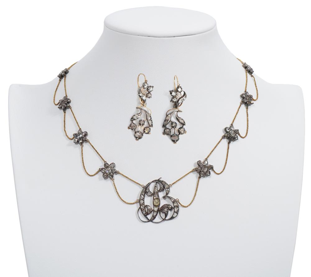 VICTORIAN DIAMOND & 10K YG NECKLACE