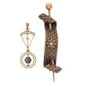 VICTORIAN DIAMOND, 14K PIN WIT