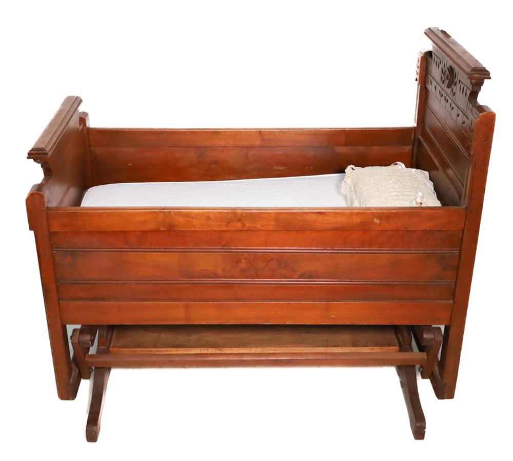 VICTORIAN EASTLAKE ROCKING CRADLE