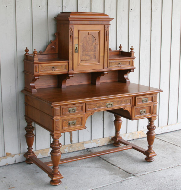 Victorian Eastlake style desk; five
