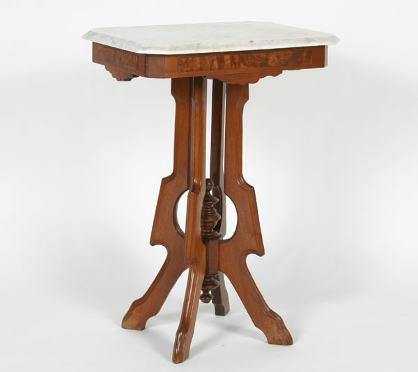 Victorian Eastlake-style marble top