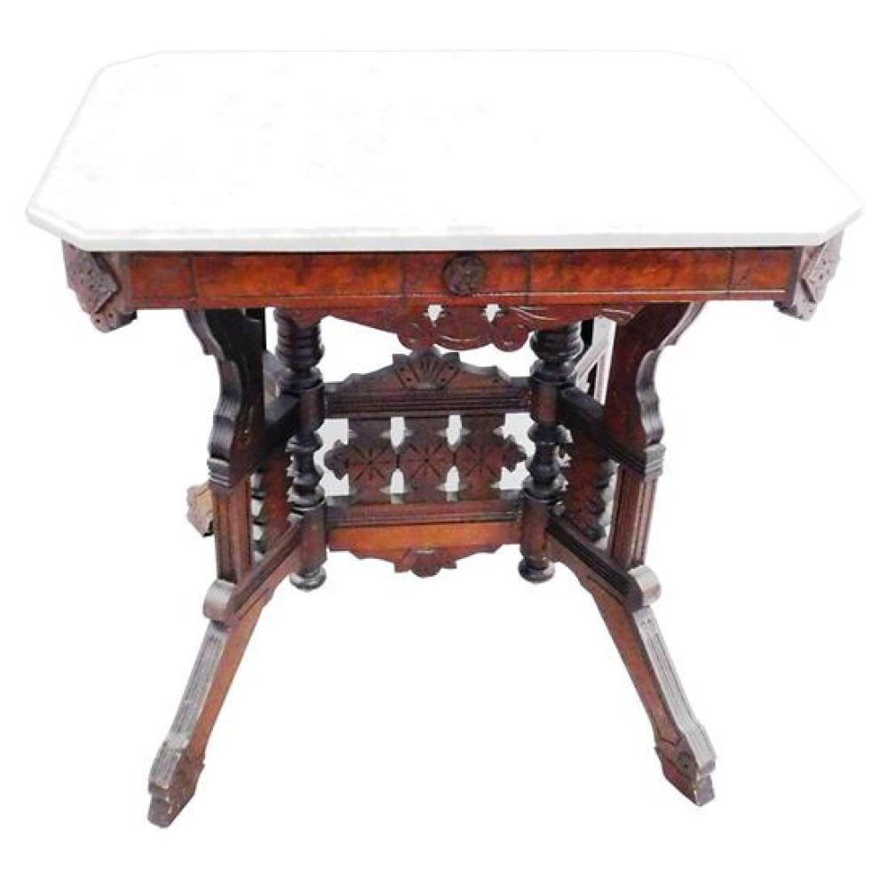 VICTORIAN EASTLAKE TABLE WITH WHITE