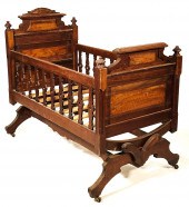 VICTORIAN EASTLAKE WALNUT CRAD