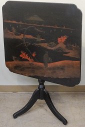 VICTORIAN EBONIZED JAPANNED TI