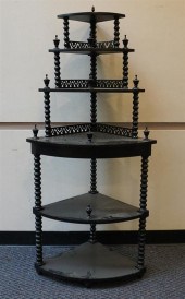 VICTORIAN EBONIZED TURNED FRUI