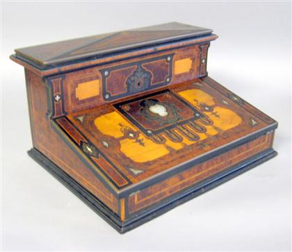 Victorian ebony, satinwood and burl