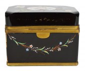 VICTORIAN ENAMELED CRYSTAL BOX