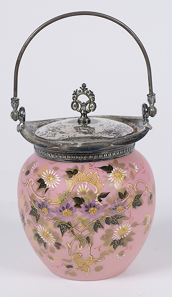 Victorian Enameled Glass Biscuit