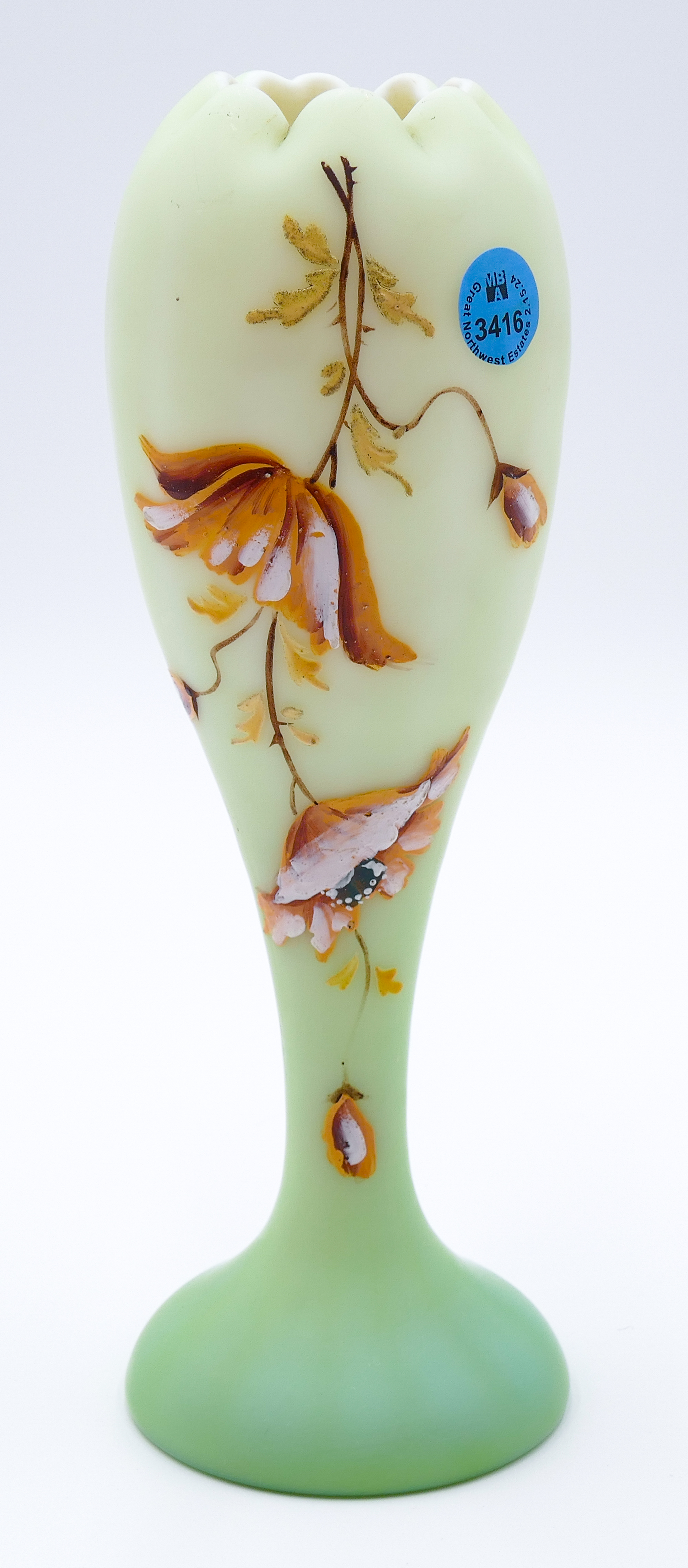 Victorian Enameled Satin Glass