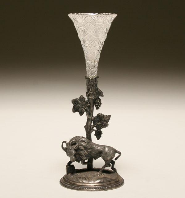 Victorian epergne; white metal base