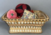 VICTORIAN ERA WOVEN STRAW SEWI