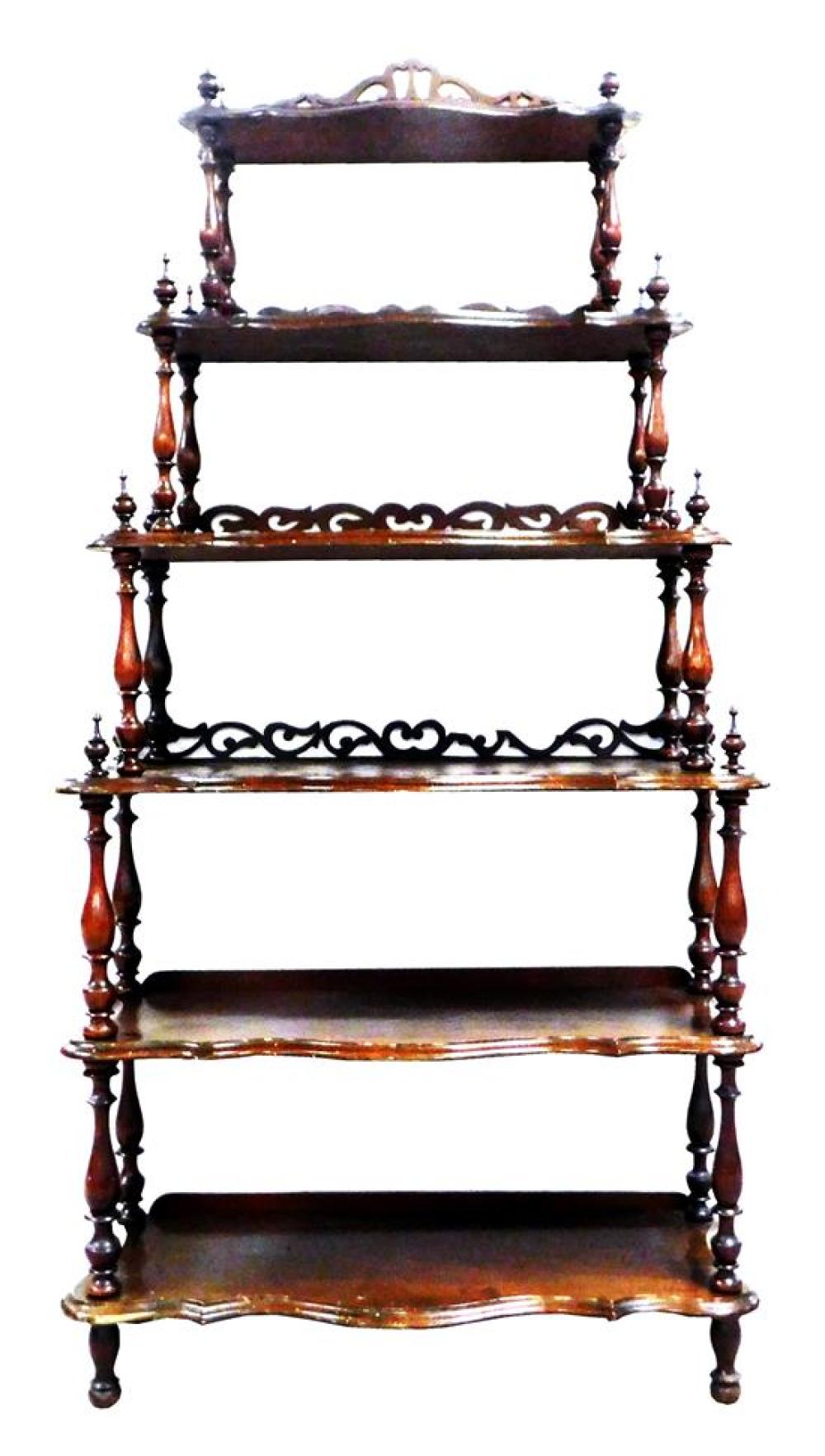VICTORIAN ETAGERE, LATE 19TH C.,