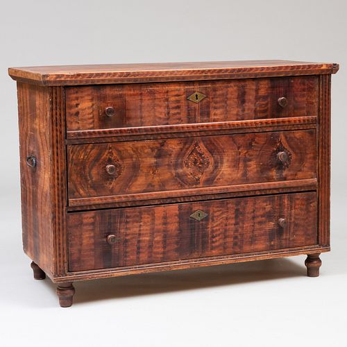 VICTORIAN FAUX GRAIN PAINTED PINE