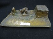 Victorian Figural Bronze Inkwe