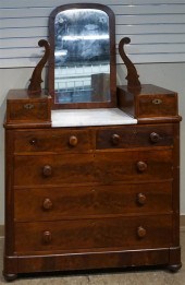 VICTORIAN FIGURED WALNUT BUREA