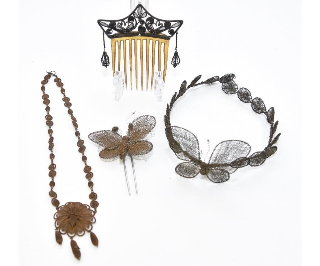 Victorian fine wire woven hair