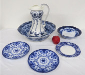 VICTORIAN FLOW BLUE CHINA WASH
