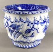 VICTORIAN FLOW BLUE JARDINIERE
