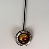 VICTORIAN FOX HEAD HATPINA sil