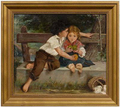 Victorian genre painting, young boy