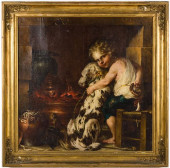 VICTORIAN GENRE SCENE WITH CHI