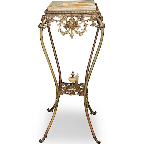 VICTORIAN GILDED BRONZE AND ONYX