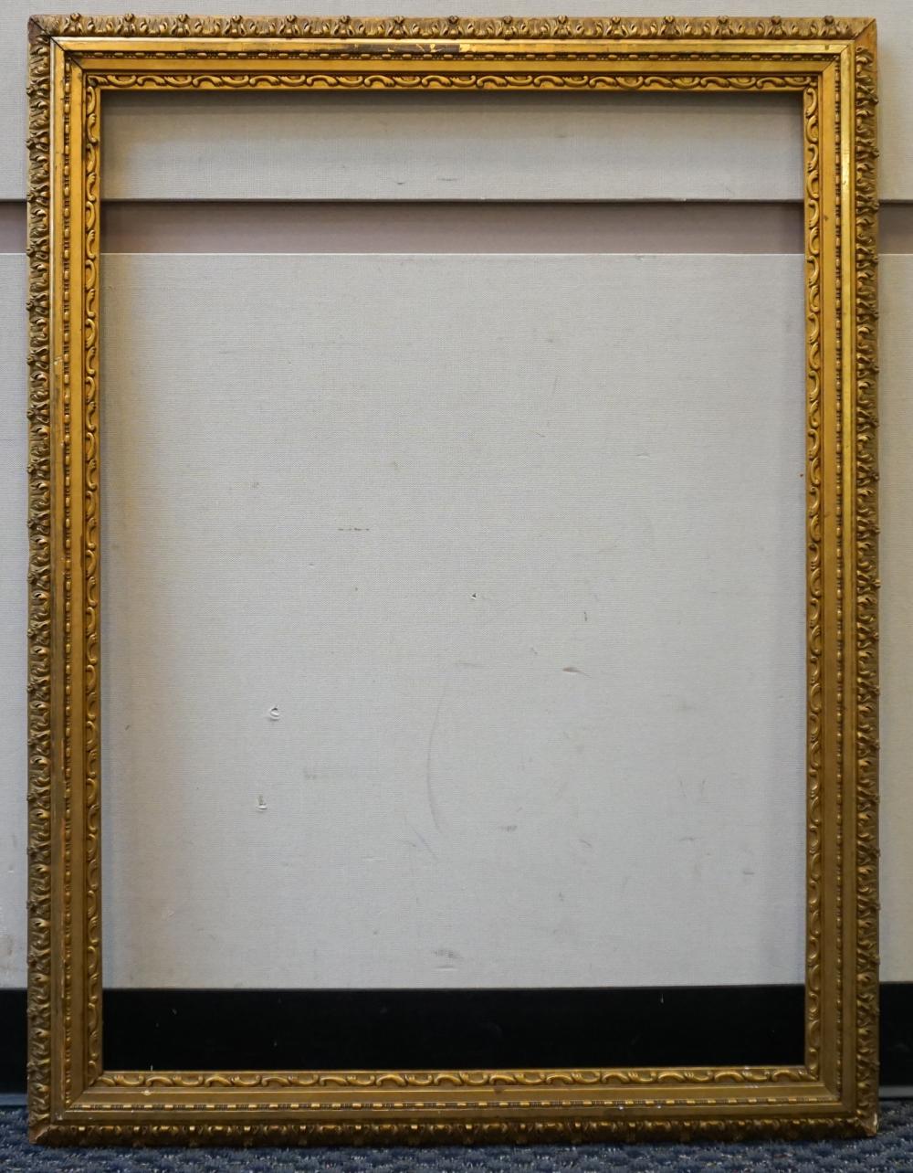 VICTORIAN GILT GESSO FRAME, RABBET: