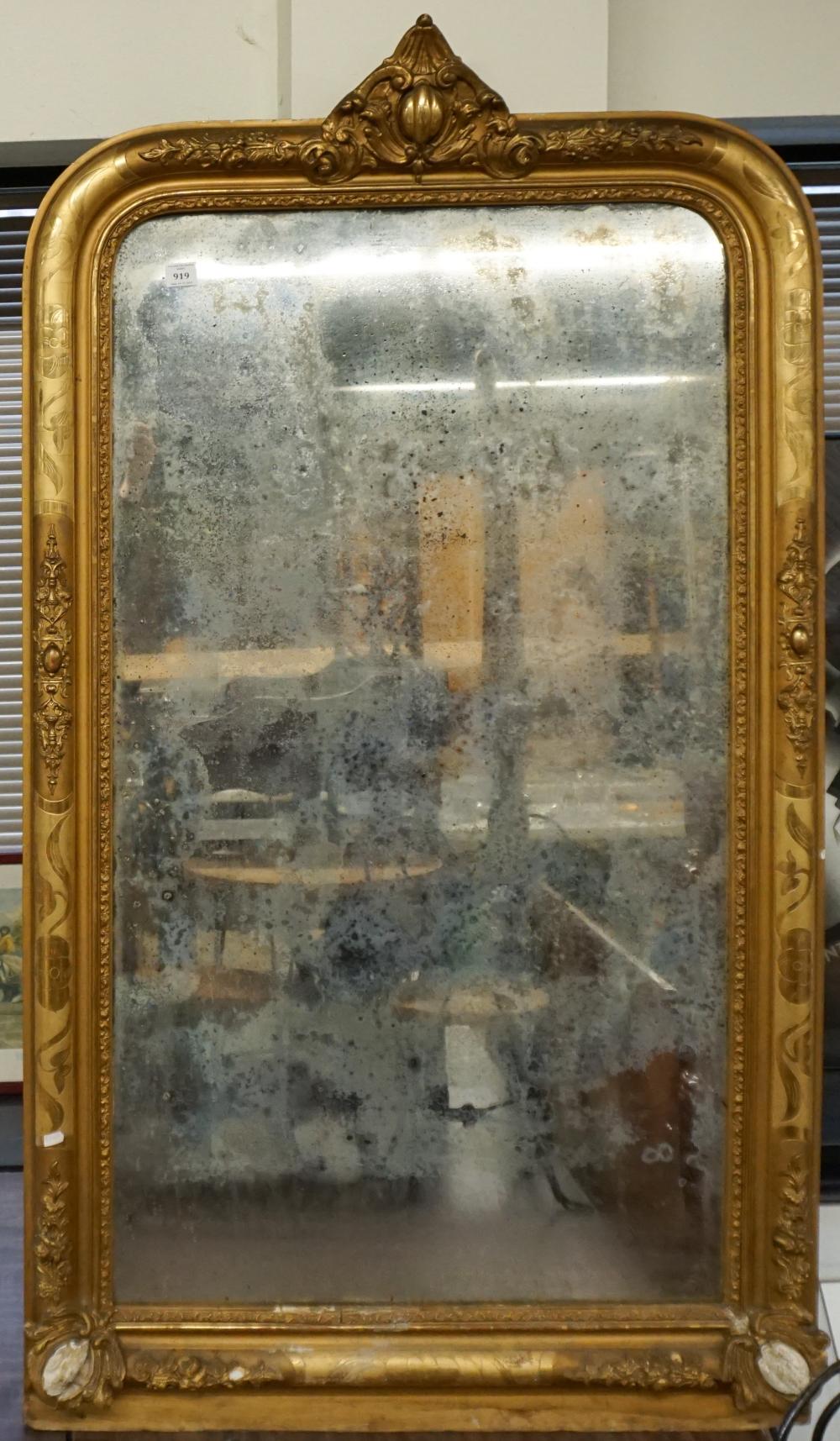 VICTORIAN GILT GESSO MIRROR FRAMED:
