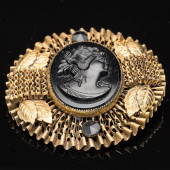 VICTORIAN GILT METAL AND ONYX