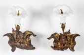 VICTORIAN GILT METAL & GLASS C