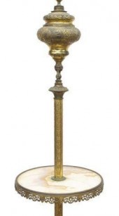 VICTORIAN GILT METAL & ONYX TE