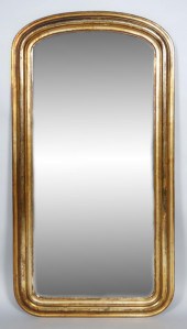 VICTORIAN GILTWOOD MIRROR, 19T