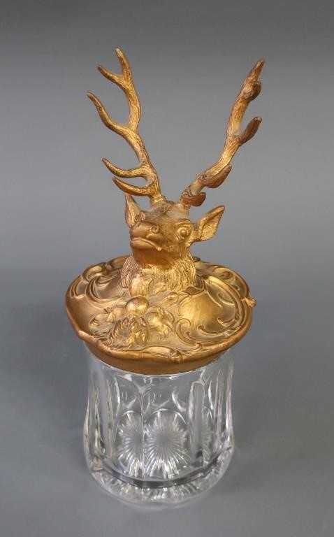 Victorian glass tobacco jar with