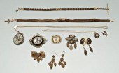 Victorian gold hairwork jewelr