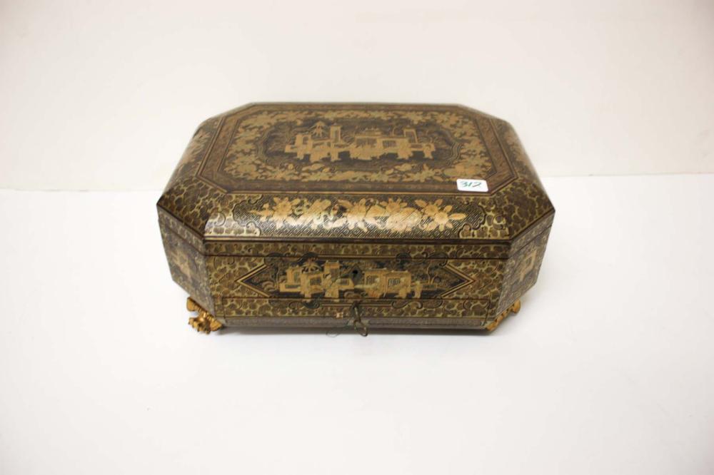 VICTORIAN GOLD JAPANNED BLACK