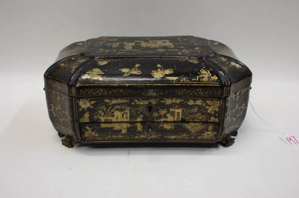 VICTORIAN GOLD JAPANNED BLACK