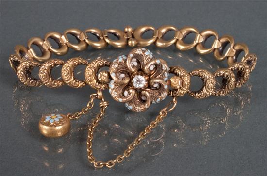 Victorian gold-plated enamel and
