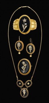 Victorian gold,onyx and pearl