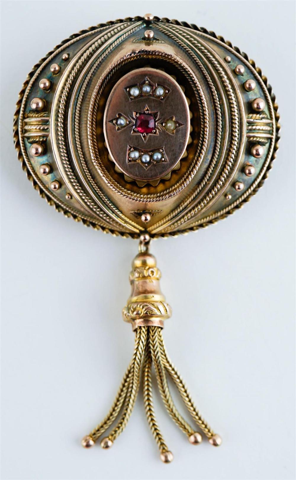 VICTORIAN GOLDTONE MOURNING