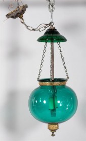 VICTORIAN GREEN BRISTOL GLASS