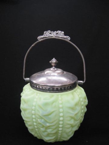 Victorian Green Satin Art Glass