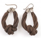 VICTORIAN HAIR MOURNING EARRIN