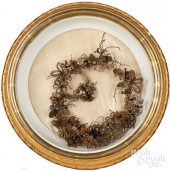 VICTORIAN HAIR WREATH, LATE 19